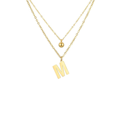 Layered Initial Letter Necklace