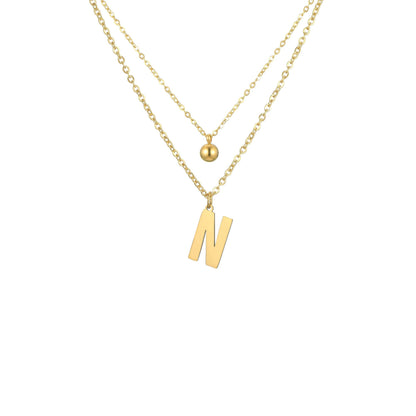 Layered Initial Letter Necklace