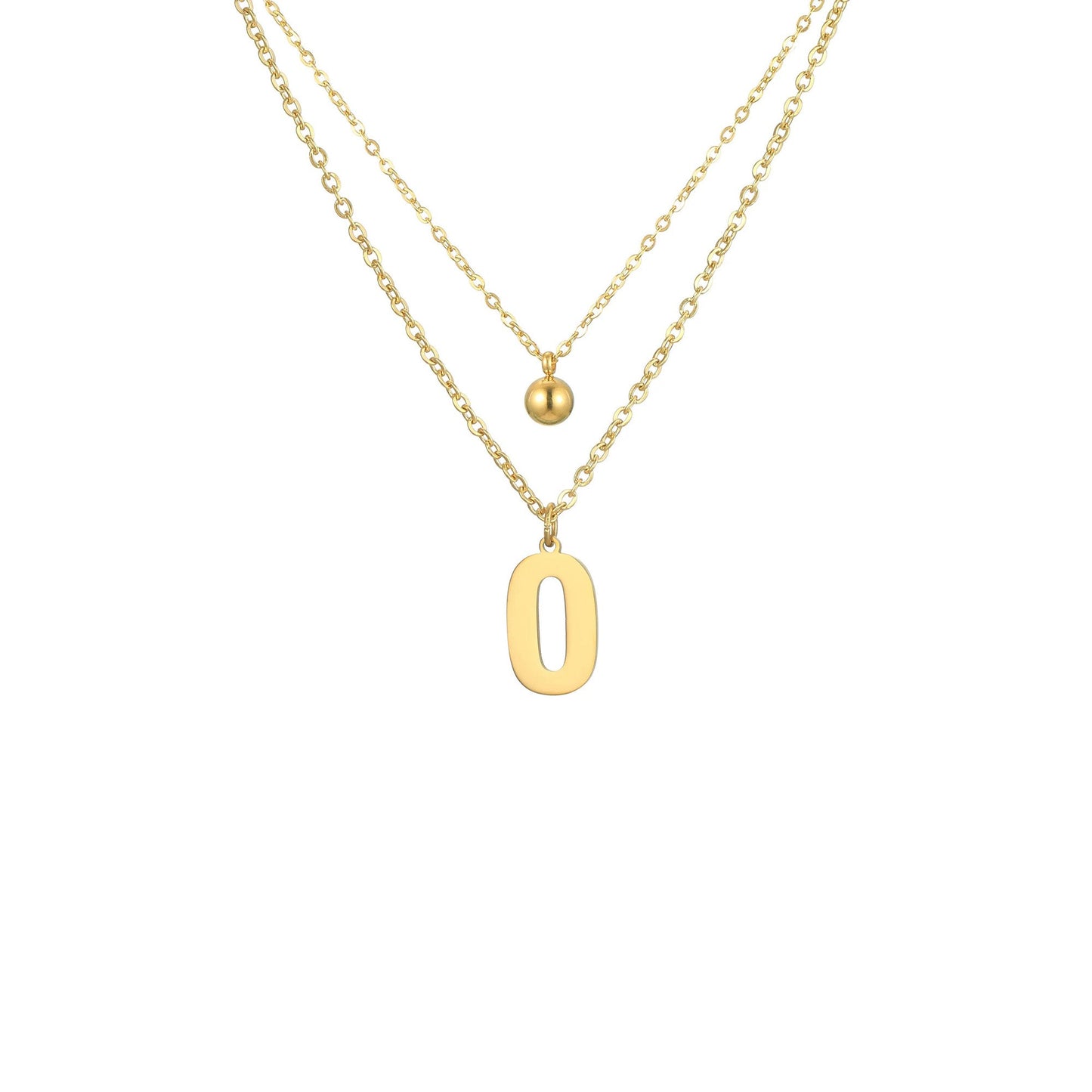 Layered Initial Letter Necklace