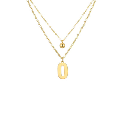 Layered Initial Letter Necklace