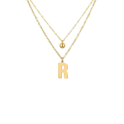 Layered Initial Letter Necklace