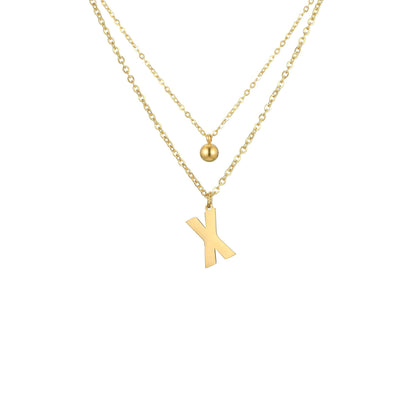 Layered Initial Letter Necklace