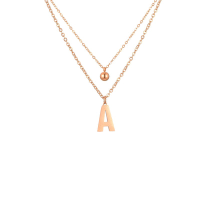 Layered Initial Letter Necklace