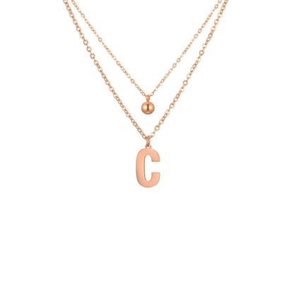 Layered Initial Letter Necklace
