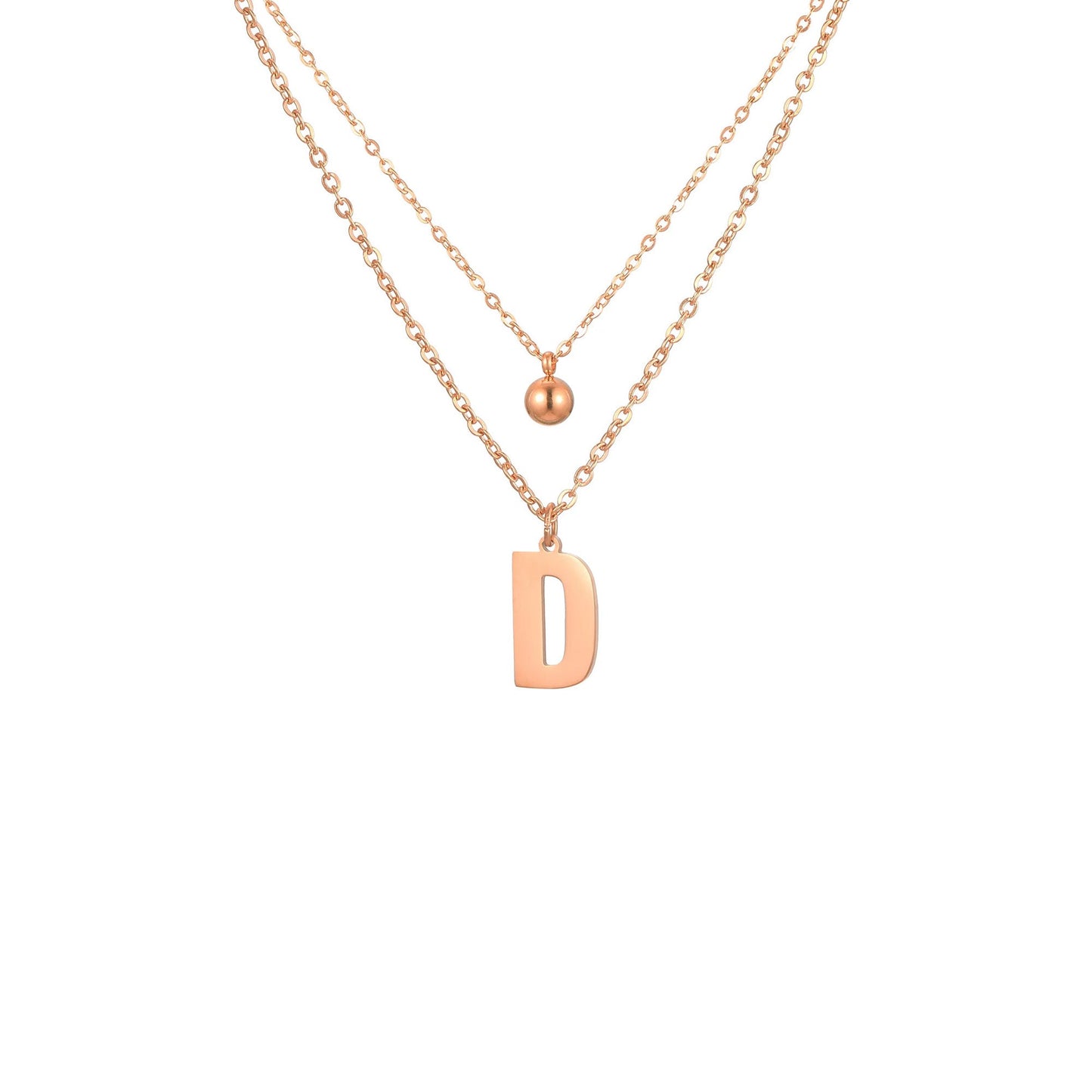 Layered Initial Letter Necklace