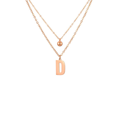 Layered Initial Letter Necklace