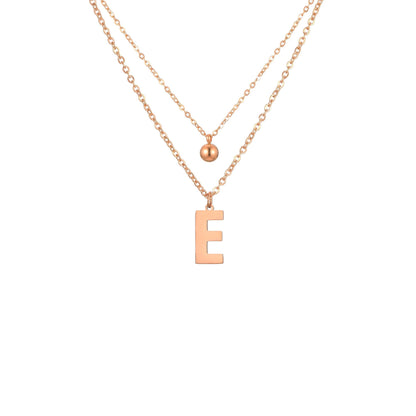 Layered Initial Letter Necklace