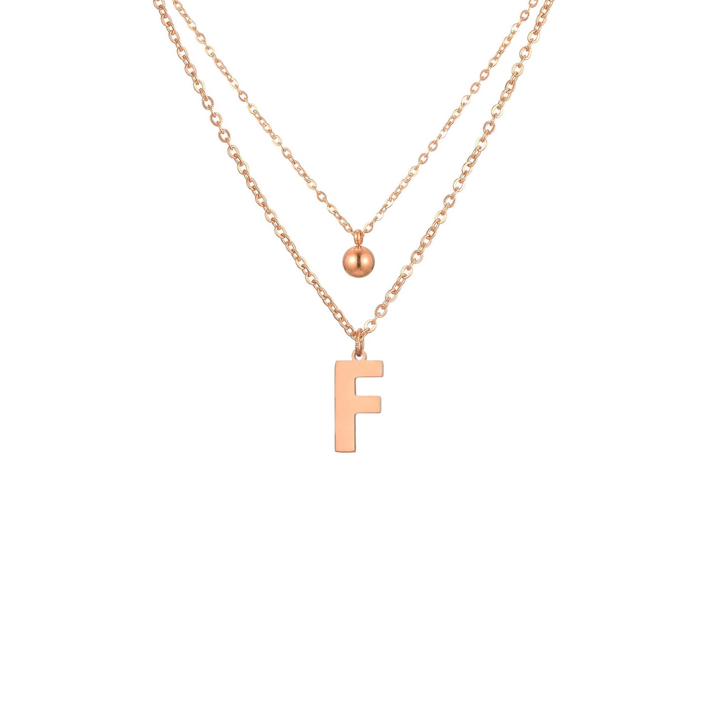 Layered Initial Letter Necklace