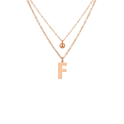 Layered Initial Letter Necklace