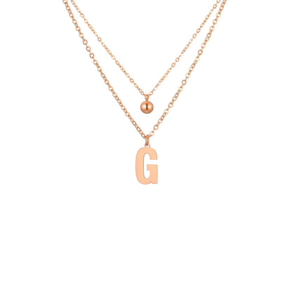 Layered Initial Letter Necklace