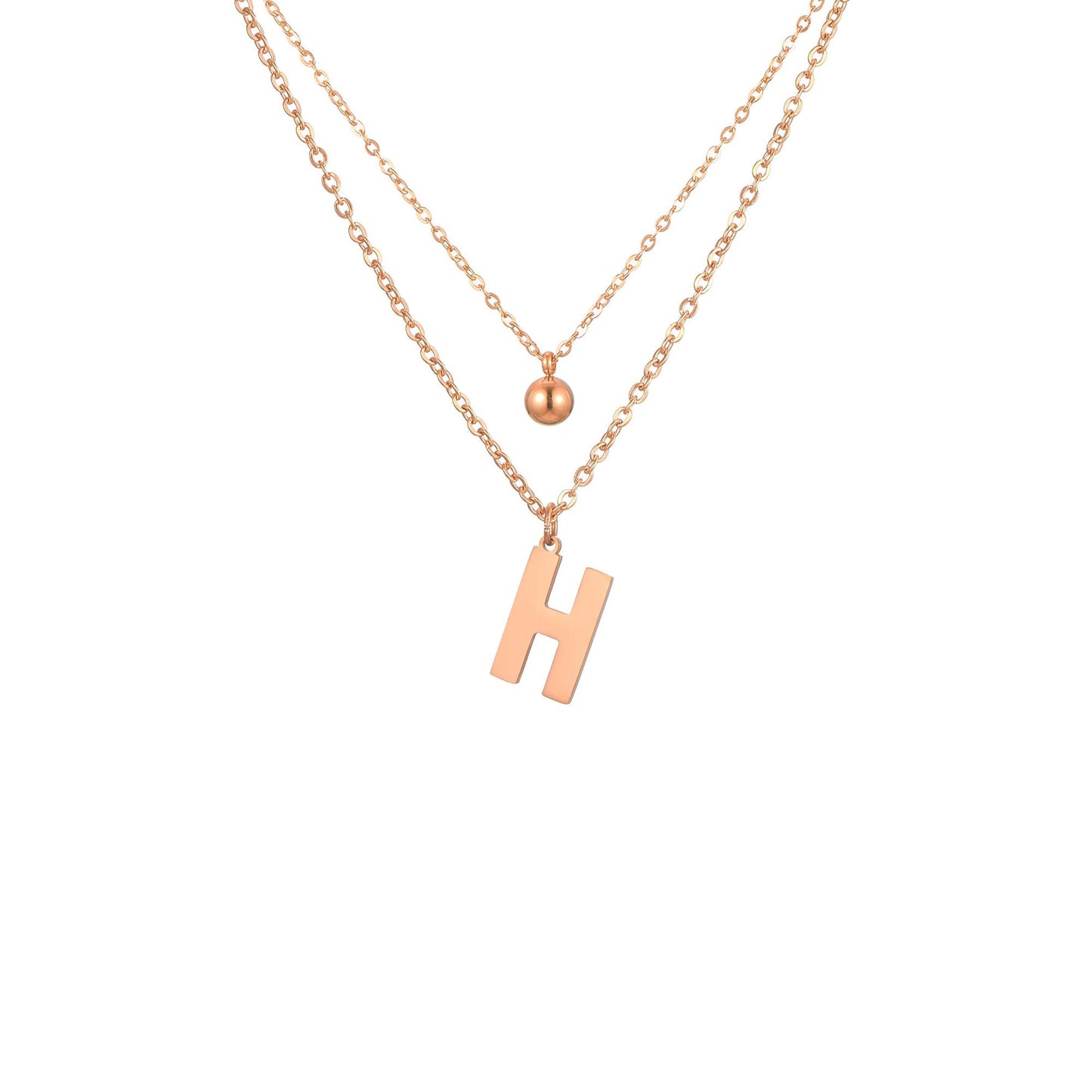 Layered Initial Letter Necklace