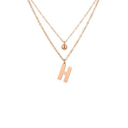 Layered Initial Letter Necklace