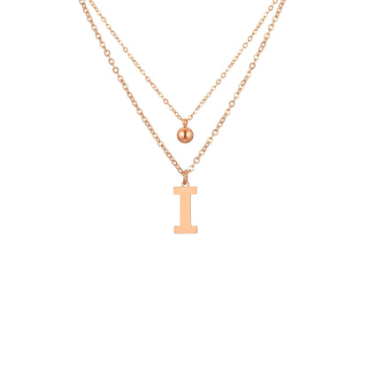 Layered Initial Letter Necklace