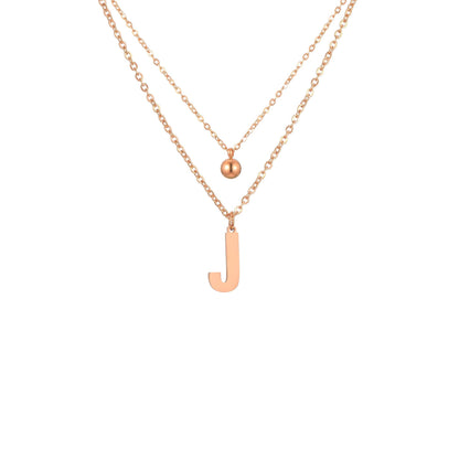 Layered Initial Letter Necklace