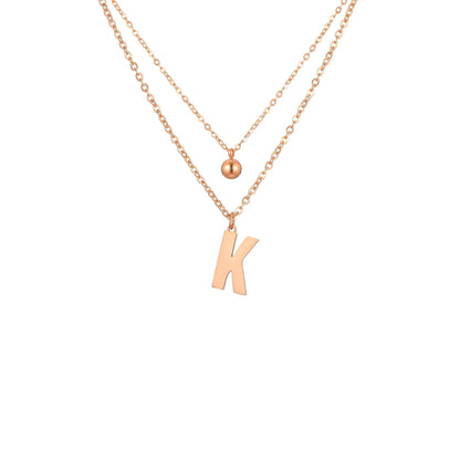 Layered Initial Letter Necklace