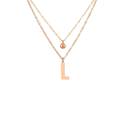 Layered Initial Letter Necklace