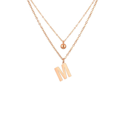 Layered Initial Letter Necklace