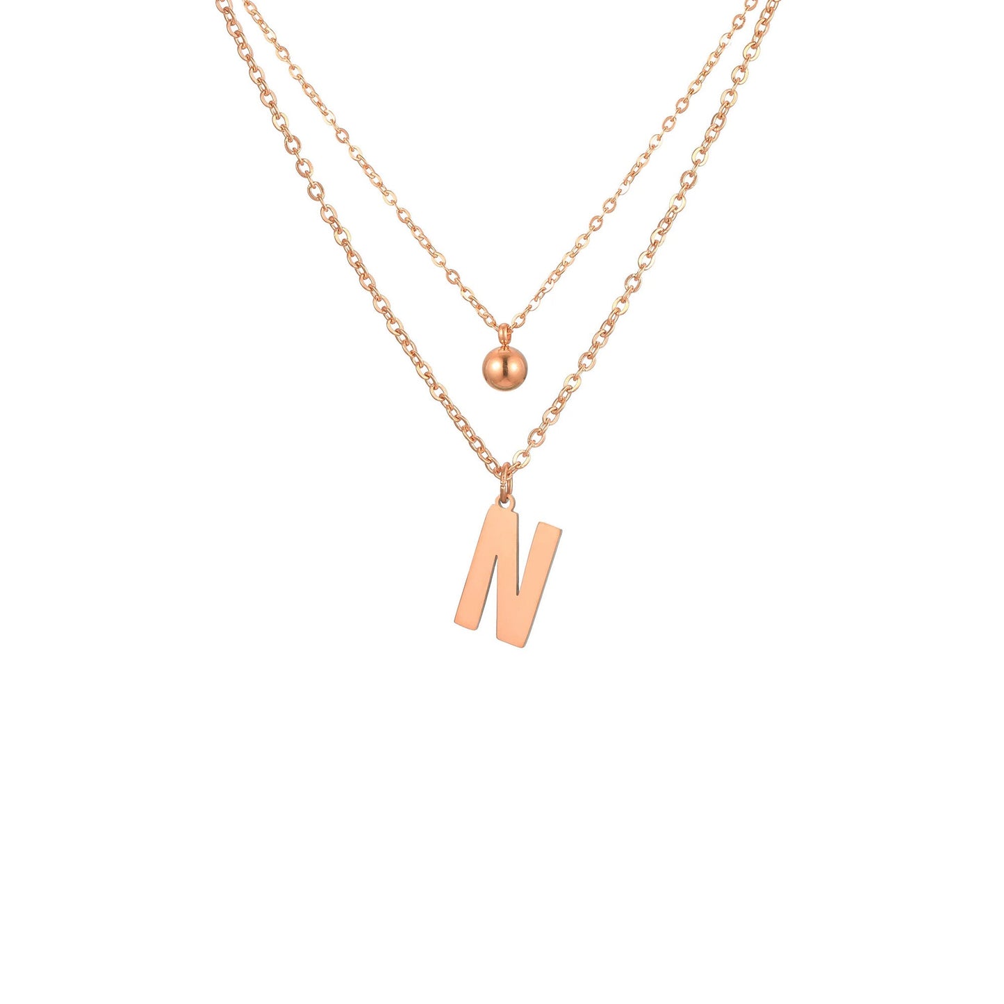 Layered Initial Letter Necklace