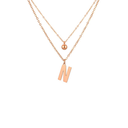 Layered Initial Letter Necklace
