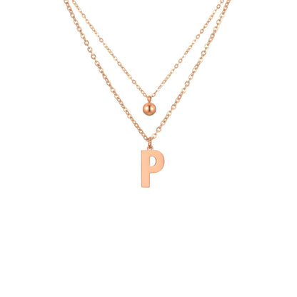 Layered Initial Letter Necklace