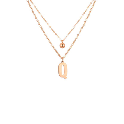 Layered Initial Letter Necklace