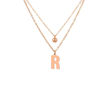 Layered Initial Letter Necklace