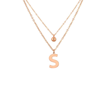 Layered Initial Letter Necklace