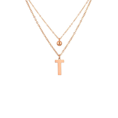 Layered Initial Letter Necklace