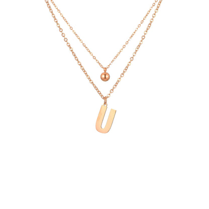 Layered Initial Letter Necklace