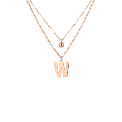 Layered Initial Letter Necklace