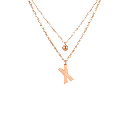 Layered Initial Letter Necklace