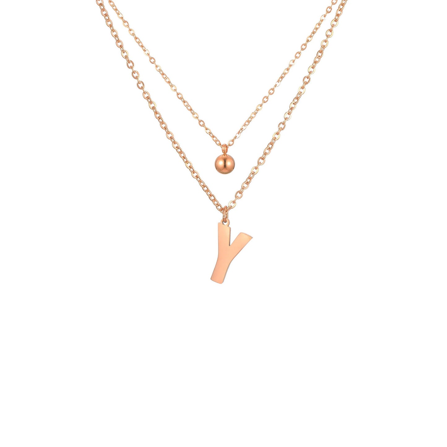 Layered Initial Letter Necklace