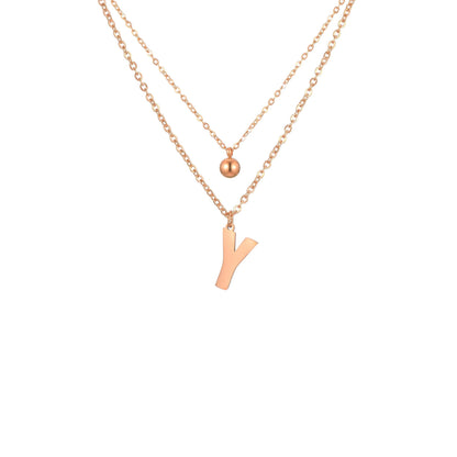 Layered Initial Letter Necklace