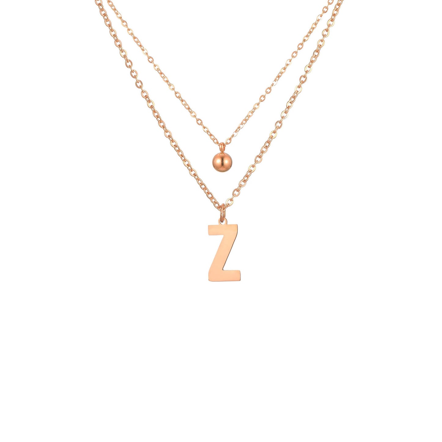 Layered Initial Letter Necklace