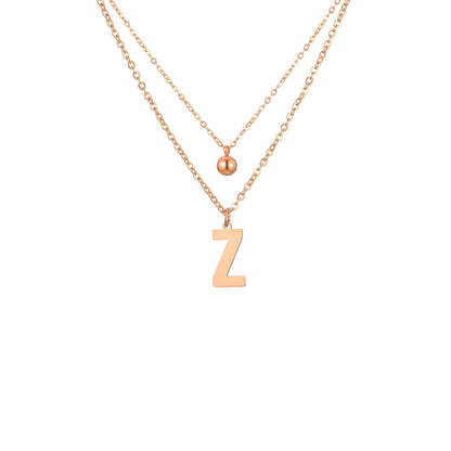 Layered Initial Letter Necklace