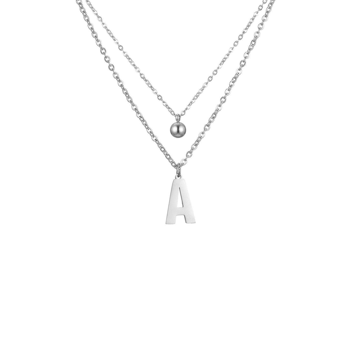 Layered Initial Letter Necklace