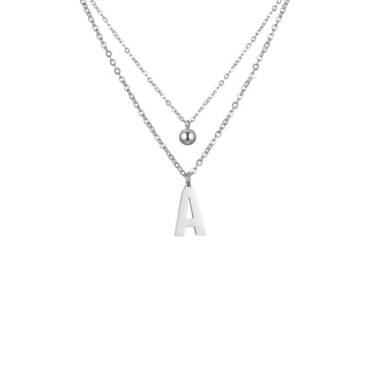 Layered Initial Letter Necklace