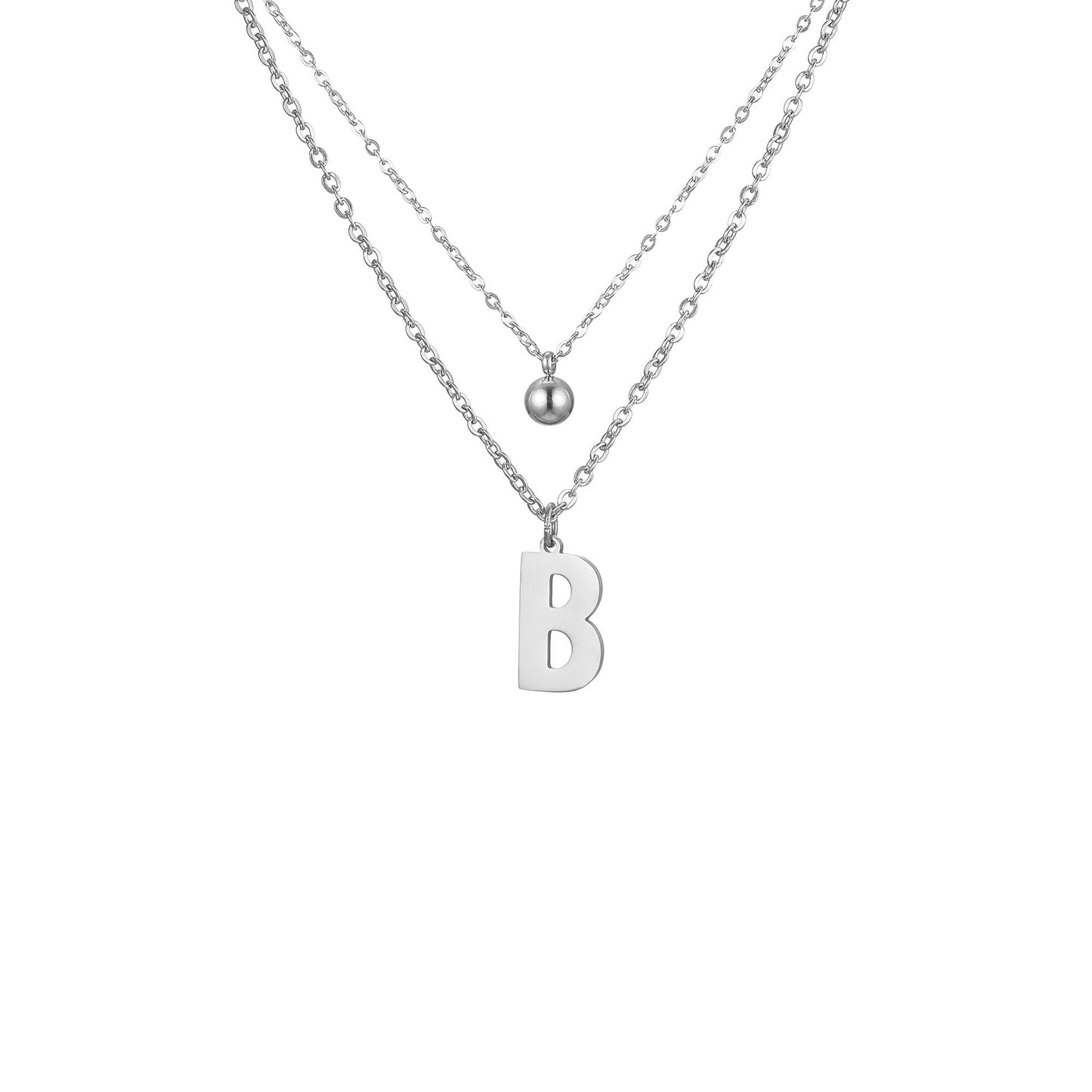 Layered Initial Letter Necklace