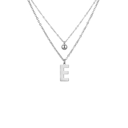Layered Initial Letter Necklace
