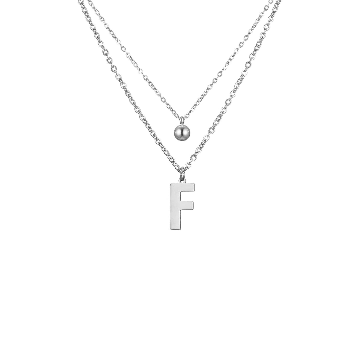 Layered Initial Letter Necklace