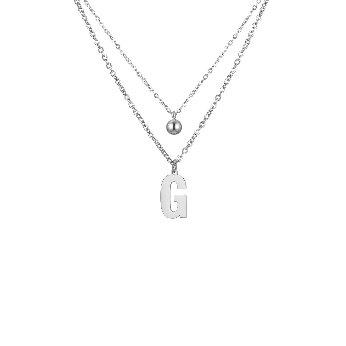 Layered Initial Letter Necklace