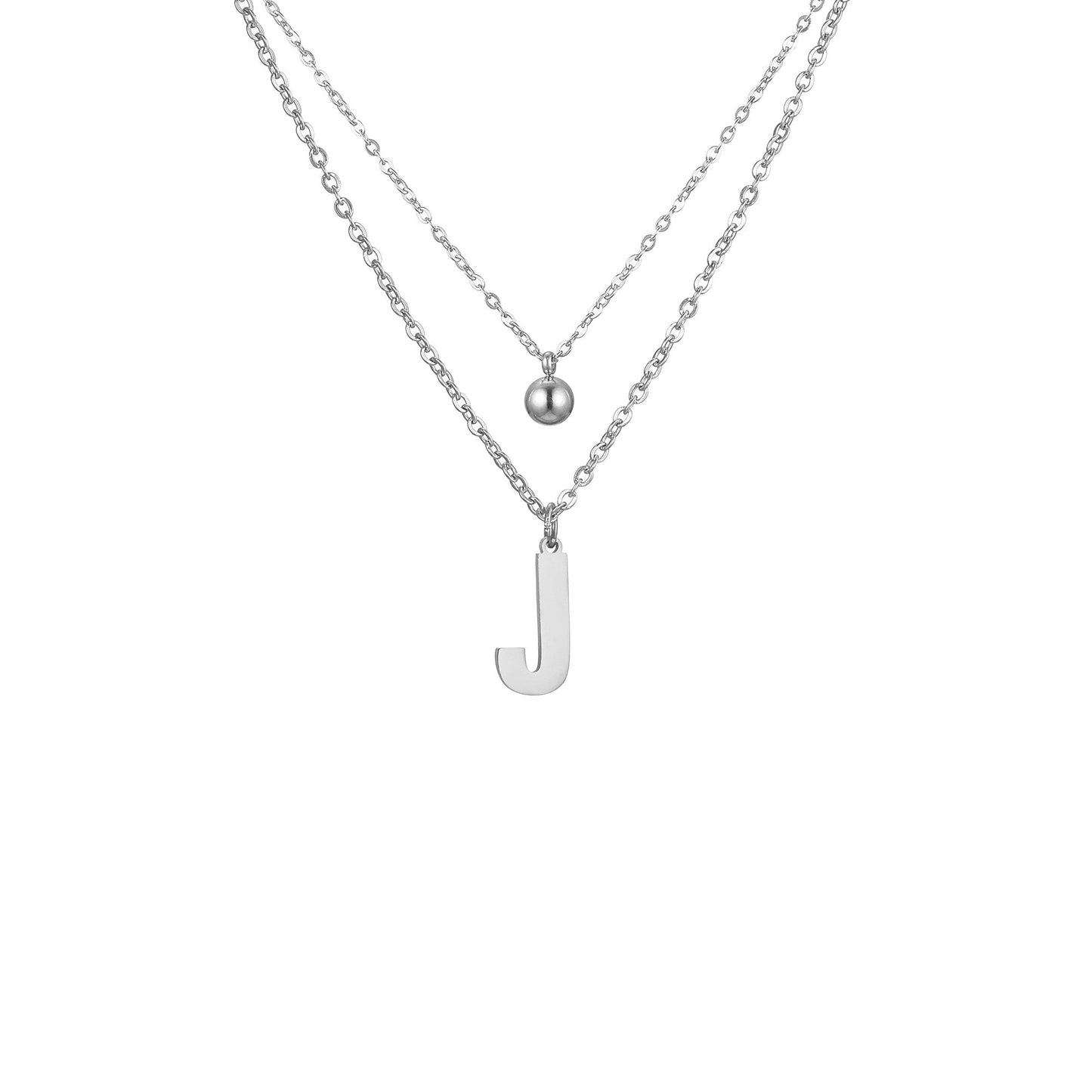 Layered Initial Letter Necklace