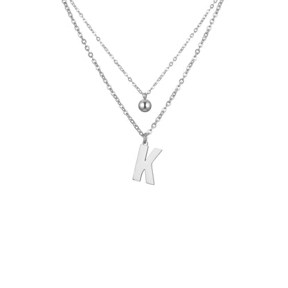 Layered Initial Letter Necklace