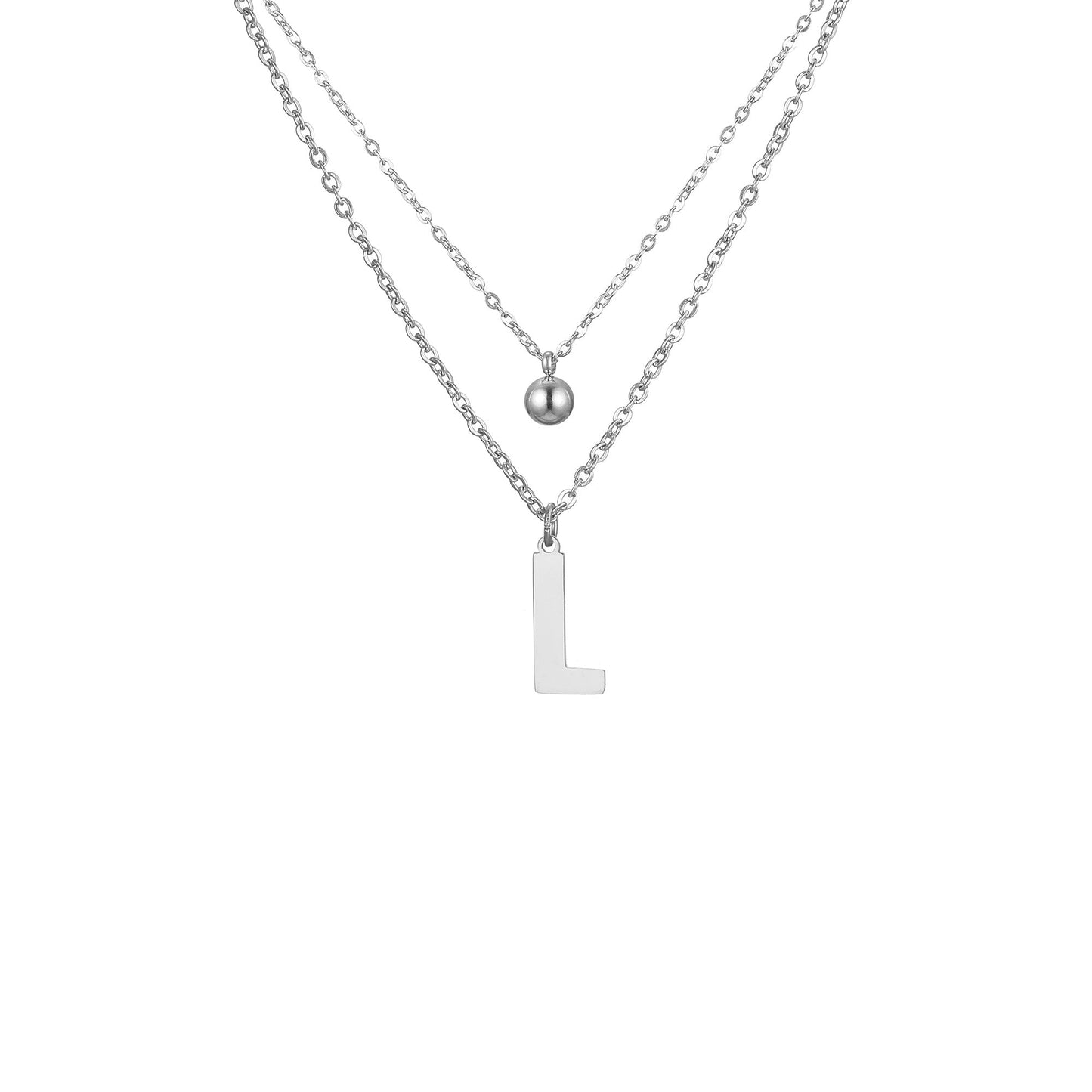 Layered Initial Letter Necklace