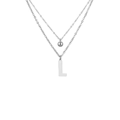 Layered Initial Letter Necklace