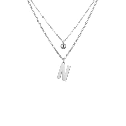 Layered Initial Letter Necklace