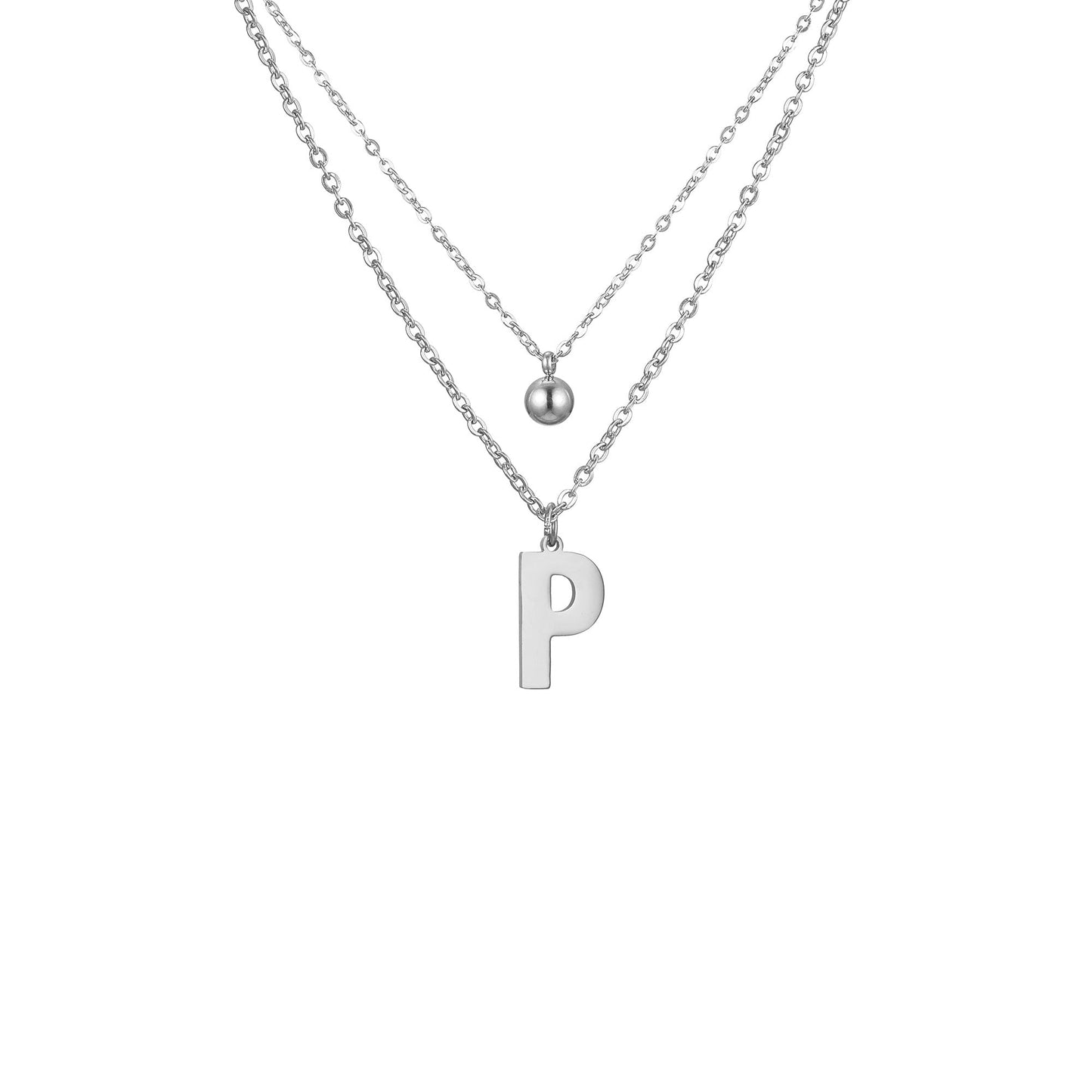 Layered Initial Letter Necklace