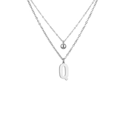 Layered Initial Letter Necklace