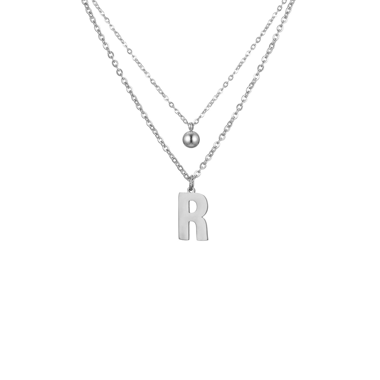 Layered Initial Letter Necklace