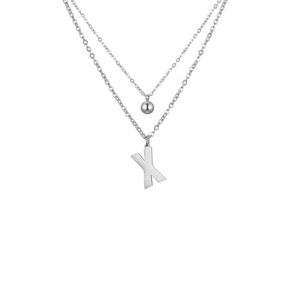 Layered Initial Letter Necklace